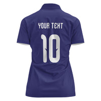 Japan Football Custom Women Polo Shirt Japanese Culture with Sashiko Effect
