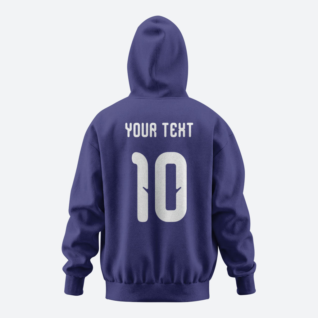Japan Football Custom Zip Hoodie Japanese Culture with Sashiko Effect