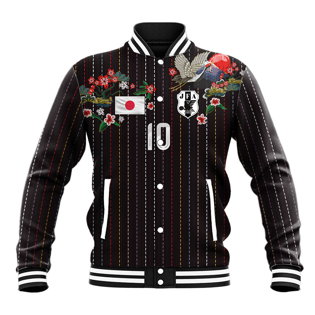 Japan Football Custom Baseball Jacket Colors Beyond Horizon Sashiko Effect Black Version