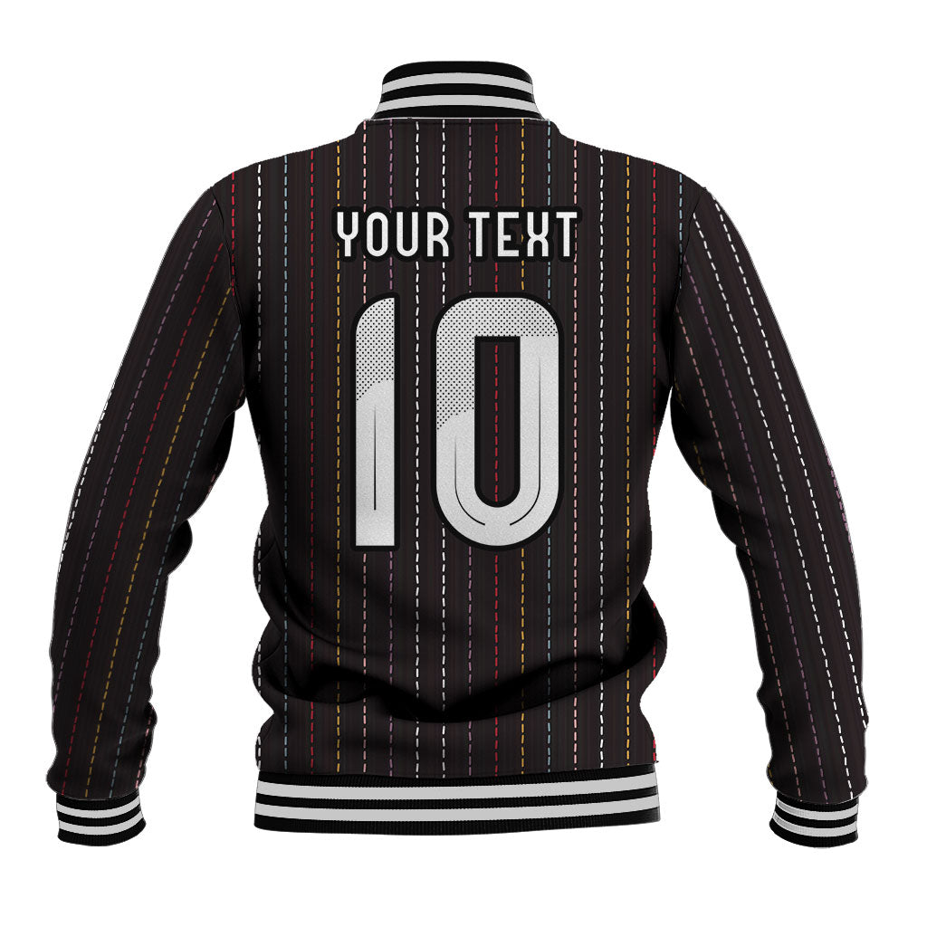 Japan Football Custom Baseball Jacket Colors Beyond Horizon Sashiko Effect Black Version