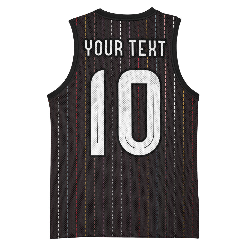 Japan Football Custom Basketball Jersey Colors Beyond Horizon Sashiko Effect Black Version