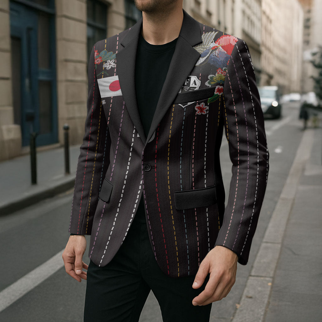 Japan Football Custom Blazer Colors Beyond Horizon Sashiko Effect Black Version