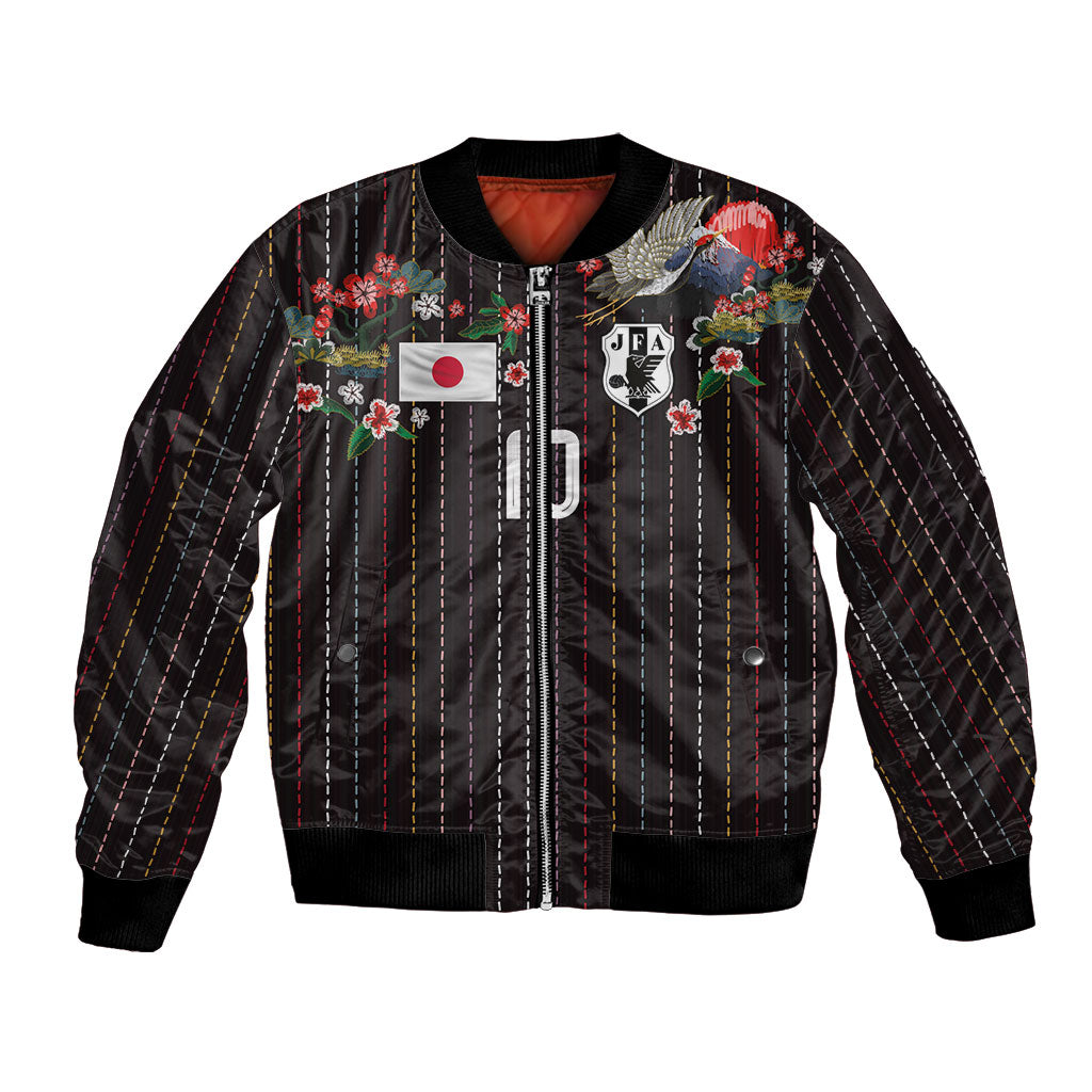 Japan Football Custom Bomber Jacket Colors Beyond Horizon Sashiko Effect Black Version