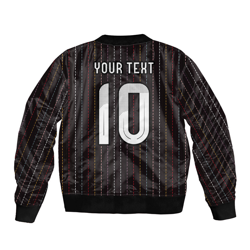 Japan Football Custom Bomber Jacket Colors Beyond Horizon Sashiko Effect Black Version