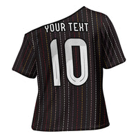 Japan Football Custom Cross Shoulder Shirt Colors Beyond Horizon Sashiko Effect Black Version