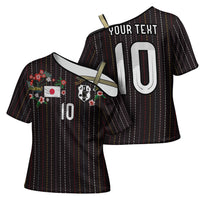 Japan Football Custom Cross Shoulder Shirt Colors Beyond Horizon Sashiko Effect Black Version