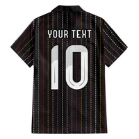 Japan Football Custom Hawaiian Shirt Colors Beyond Horizon Sashiko Effect Black Version