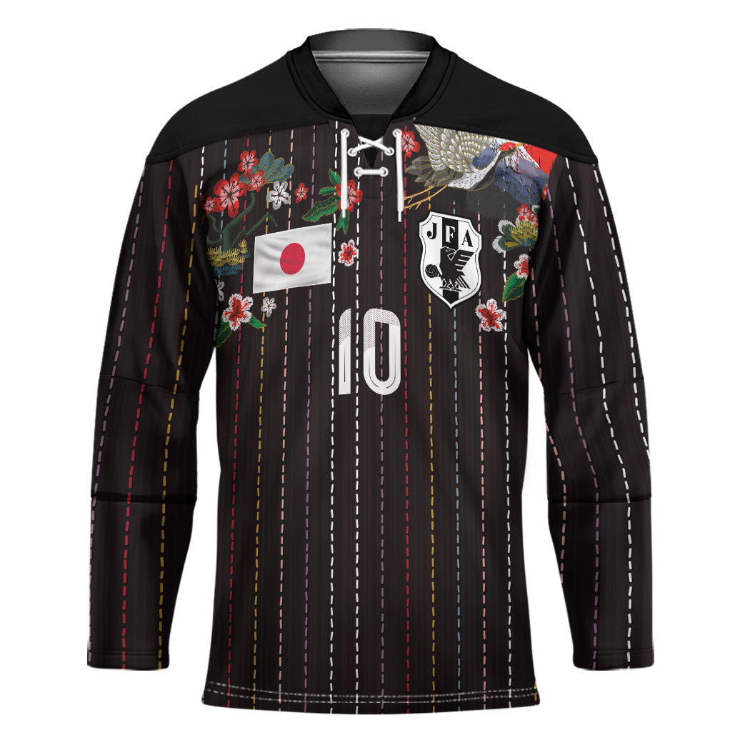 Japan Football Custom Hockey Jersey Colors Beyond Horizon Sashiko Effect Black Version