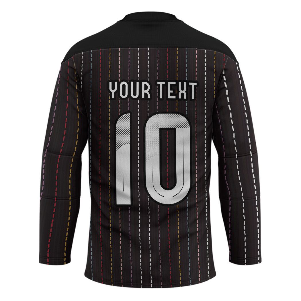Japan Football Custom Hockey Jersey Colors Beyond Horizon Sashiko Effect Black Version