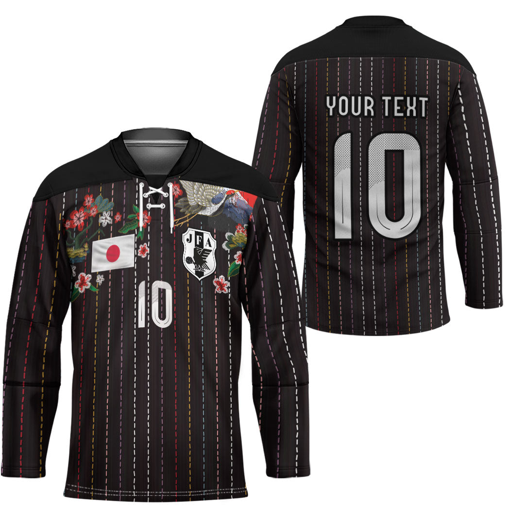 Japan Football Custom Hockey Jersey Colors Beyond Horizon Sashiko Effect Black Version