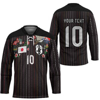 Japan Football Custom Hockey Jersey Colors Beyond Horizon Sashiko Effect Black Version