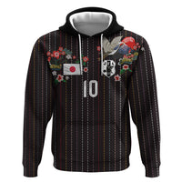 Japan Football Custom Hoodie Colors Beyond Horizon Sashiko Effect Black Version