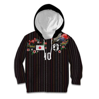 Japan Football Custom Kid Hoodie Colors Beyond Horizon Sashiko Effect Black Version