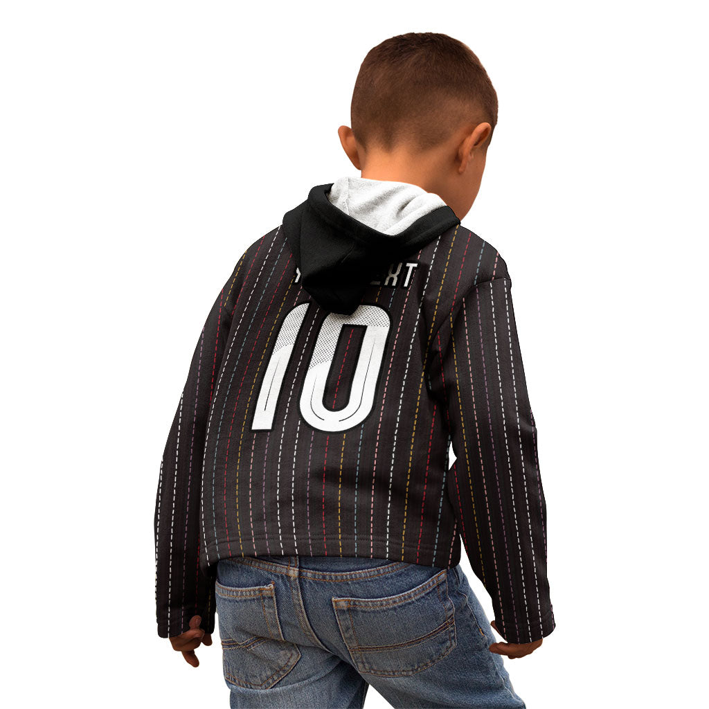 Japan Football Custom Kid Hoodie Colors Beyond Horizon Sashiko Effect Black Version