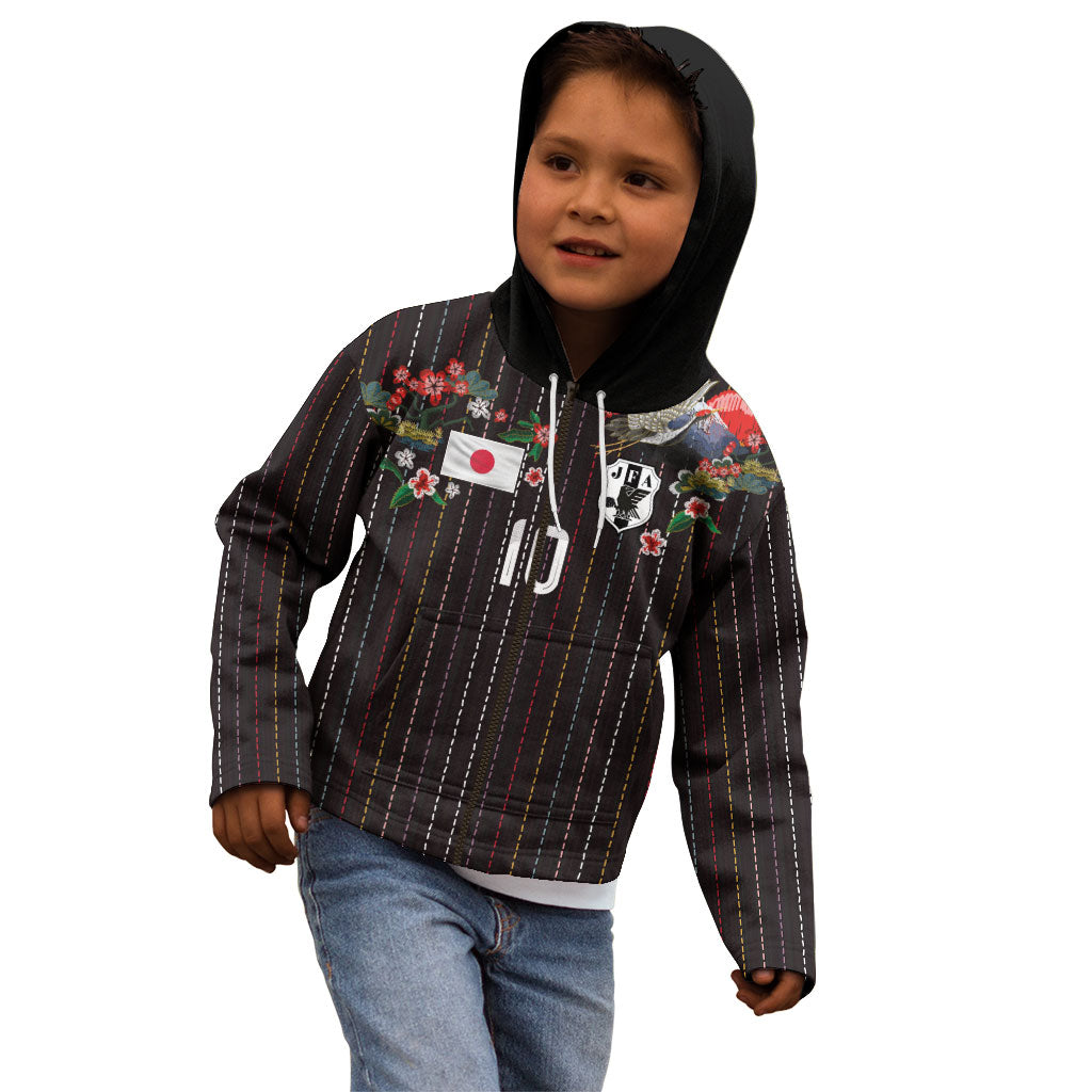 Japan Football Custom Kid Hoodie Colors Beyond Horizon Sashiko Effect Black Version