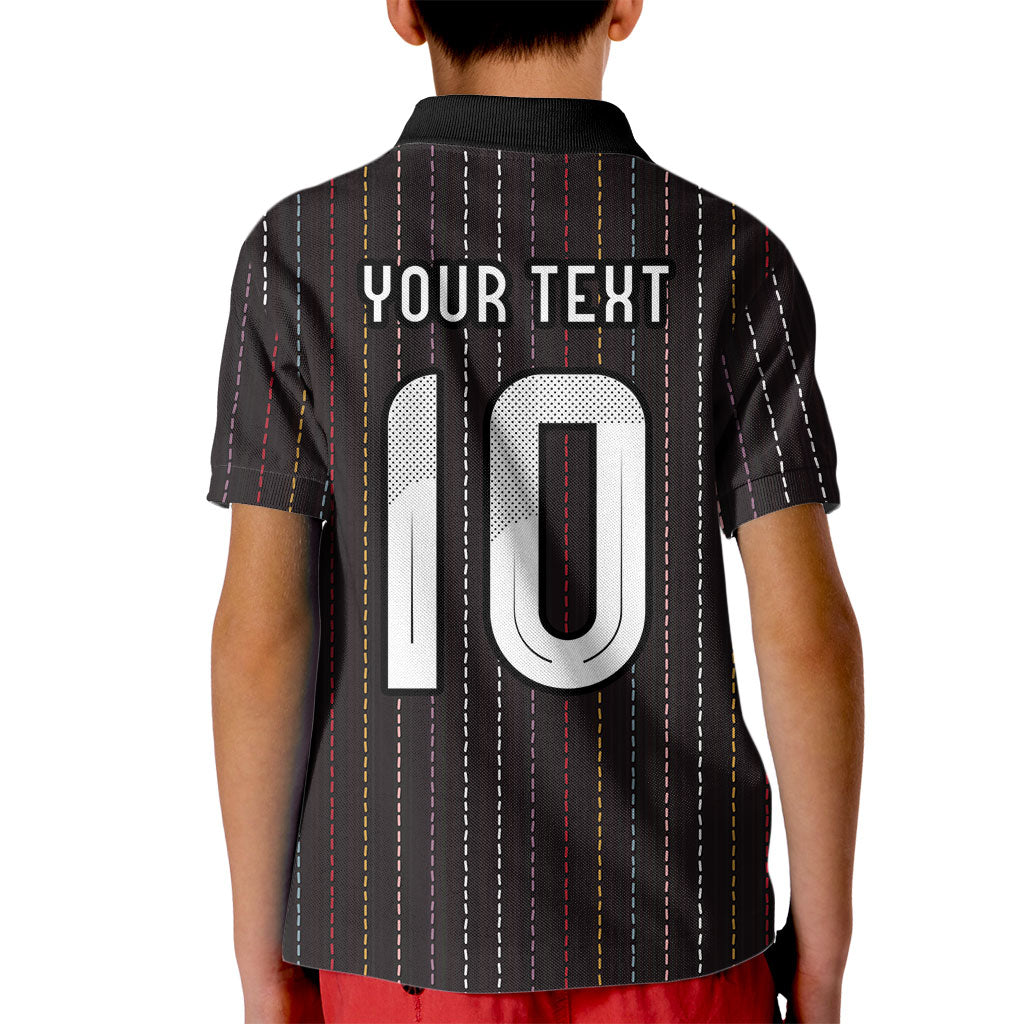 Japan Football Custom Kid Polo Shirt Colors Beyond Horizon Sashiko Effect Black Version