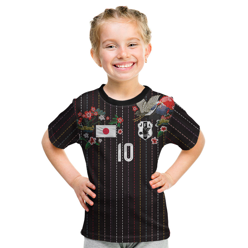 Japan Football Custom Kid T Shirt Colors Beyond Horizon Sashiko Effect Black Version