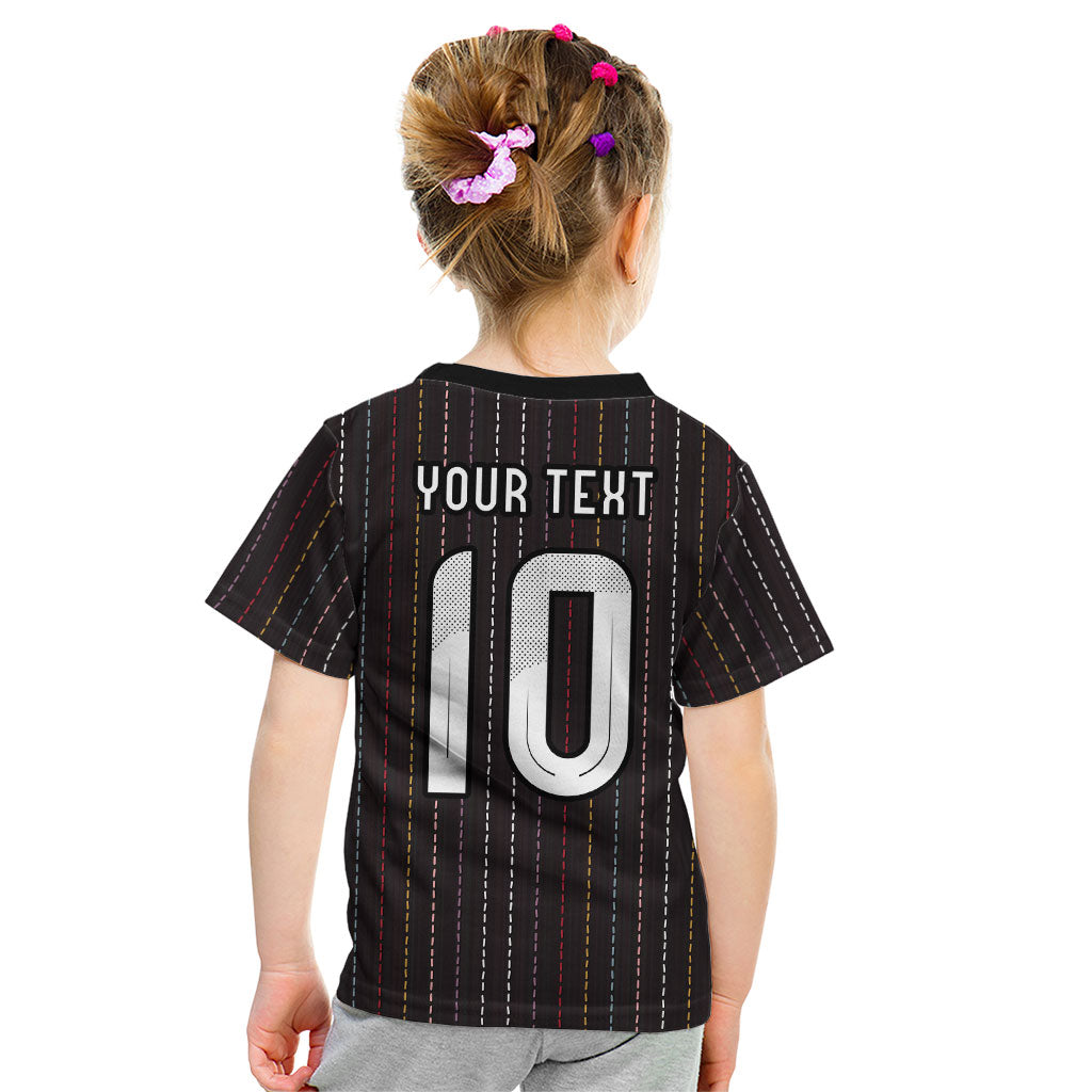Japan Football Custom Kid T Shirt Colors Beyond Horizon Sashiko Effect Black Version