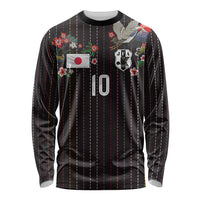 Japan Football Custom Long Sleeve Shirt Colors Beyond Horizon Sashiko Effect Black Version