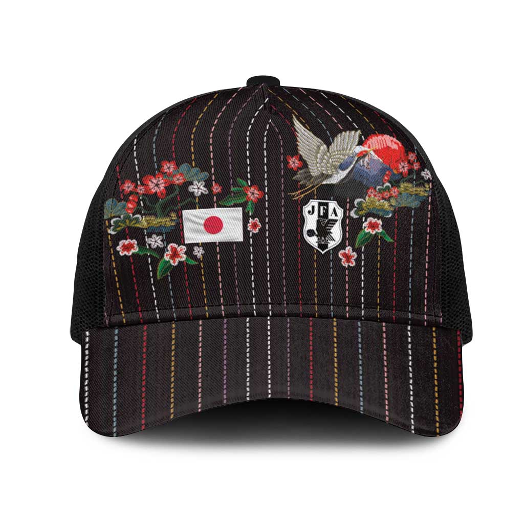 Japan Football Mesh Trucker Cap Colors Beyond Horizon Sashiko Effect Black Version