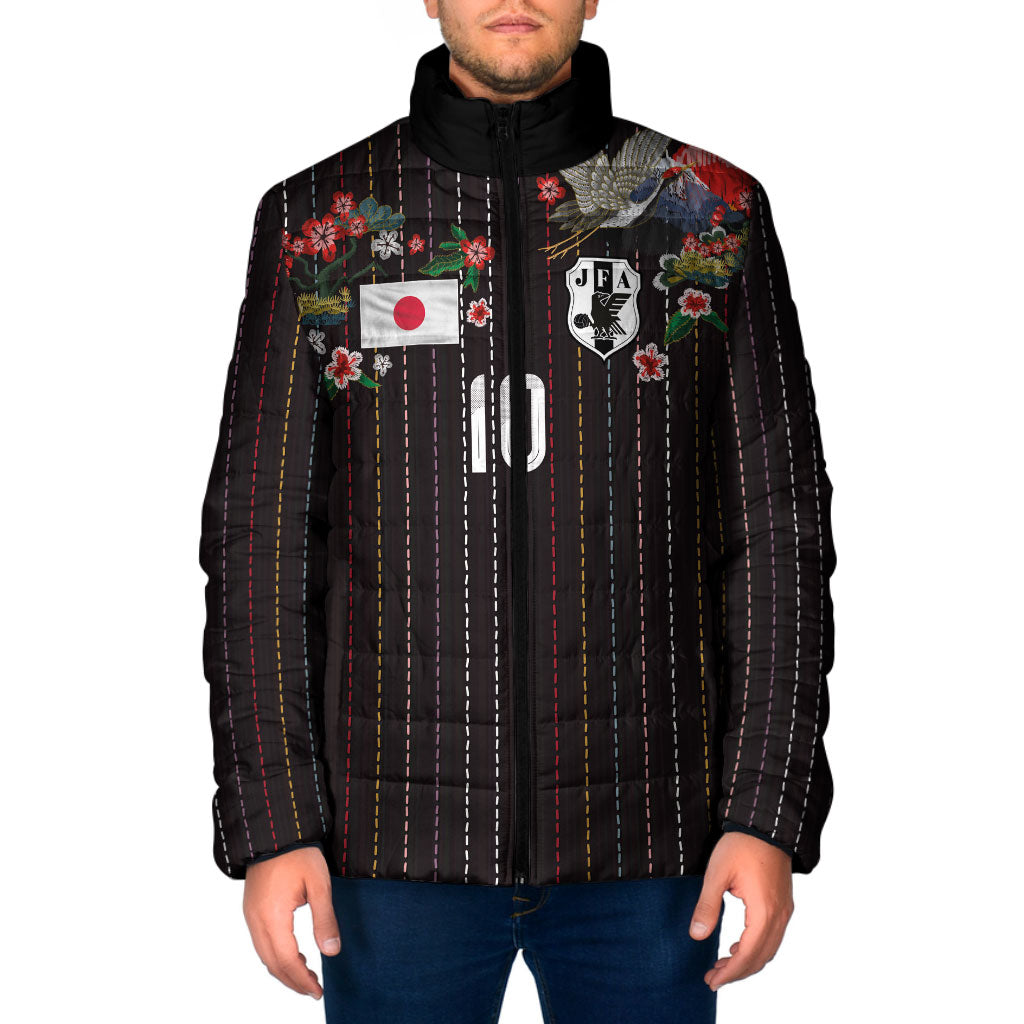 Japan Football Custom Padded Jacket Colors Beyond Horizon Sashiko Effect Black Version