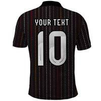 Japan Football Custom Polo Shirt Colors Beyond Horizon Sashiko Effect Black Version