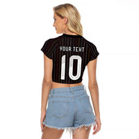 Japan Football Custom Raglan Cropped T Shirt Colors Beyond Horizon Sashiko Effect Black Version