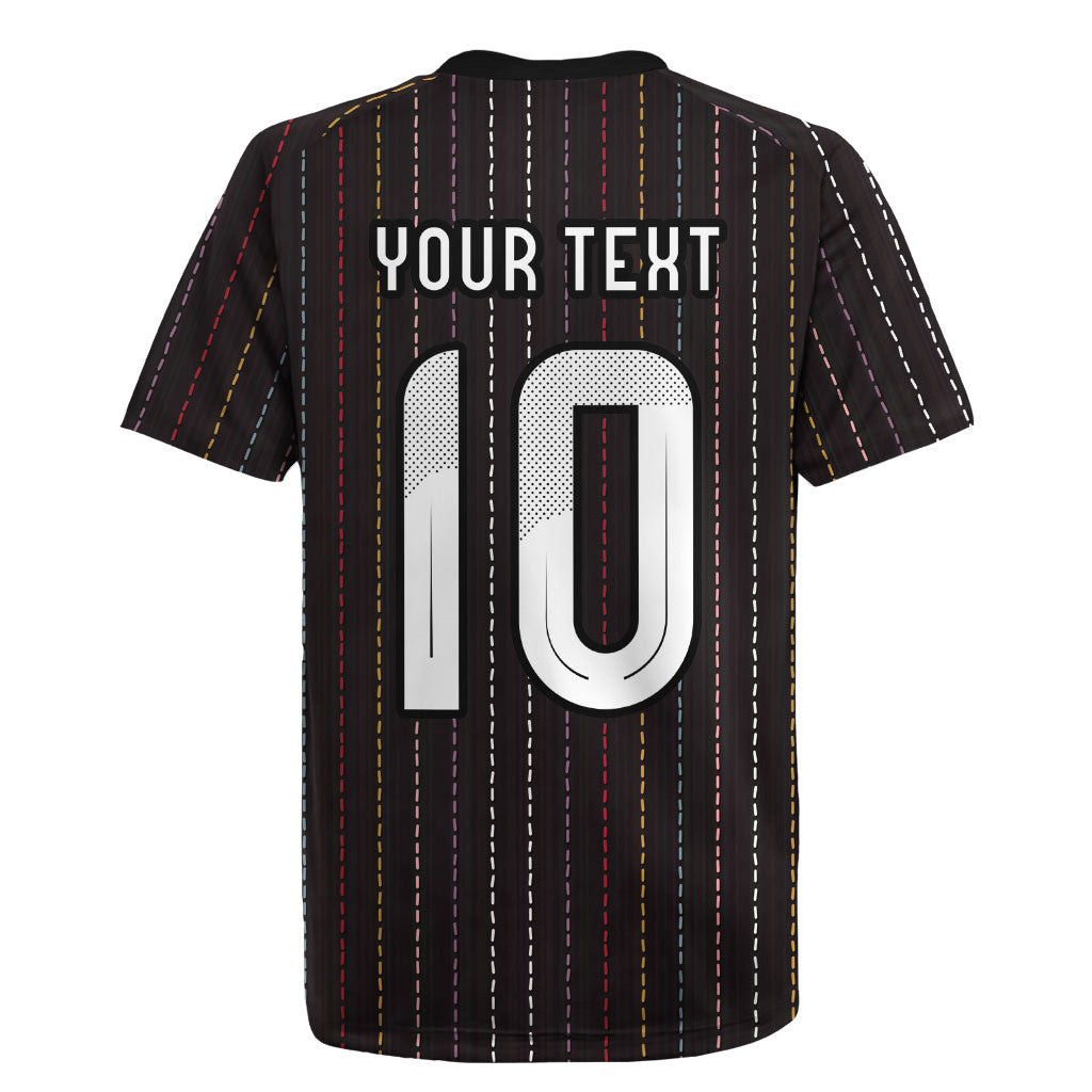 Japan Football Custom Rugby Jersey Colors Beyond Horizon Sashiko Effect Black Version
