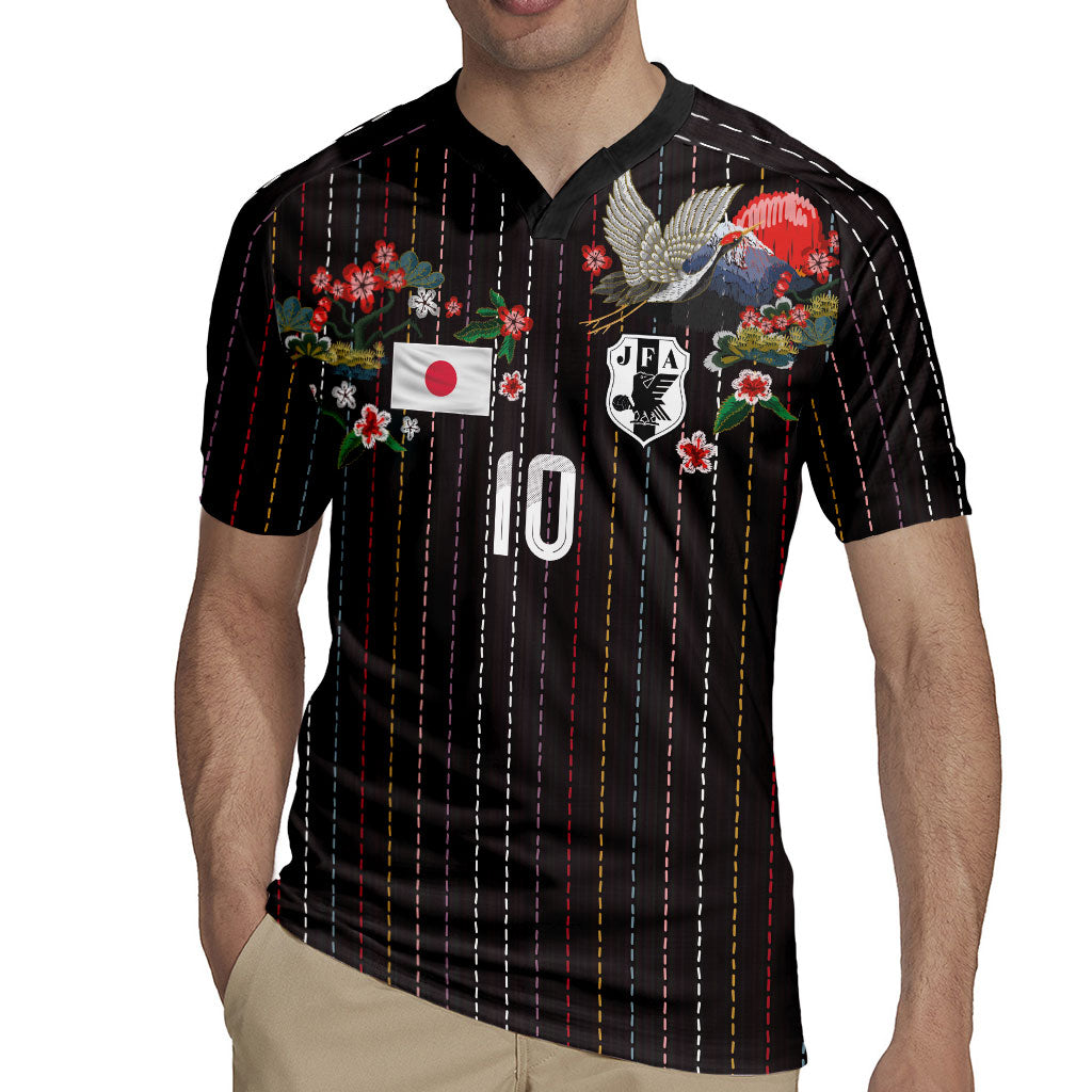 Japan Football Custom Rugby Jersey Colors Beyond Horizon Sashiko Effect Black Version
