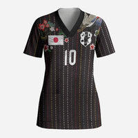 Japan Football Custom Scrub Top Colors Beyond Horizon Sashiko Effect Black Version