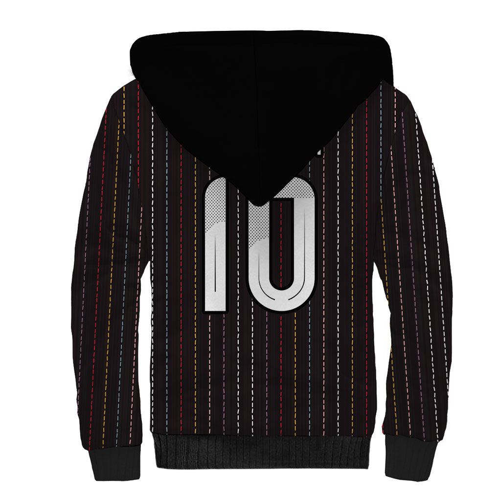 Japan Football Custom Sherpa Hoodie Colors Beyond Horizon Sashiko Effect Black Version