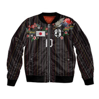 Japan Football Custom Sleeve Zip Bomber Jacket Colors Beyond Horizon Sashiko Effect Black Version