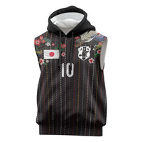 Japan Football Custom Sleeveless Hoodie Colors Beyond Horizon Sashiko Effect Black Version