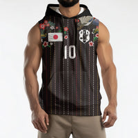 Japan Football Custom Sleeveless Hoodie Colors Beyond Horizon Sashiko Effect Black Version