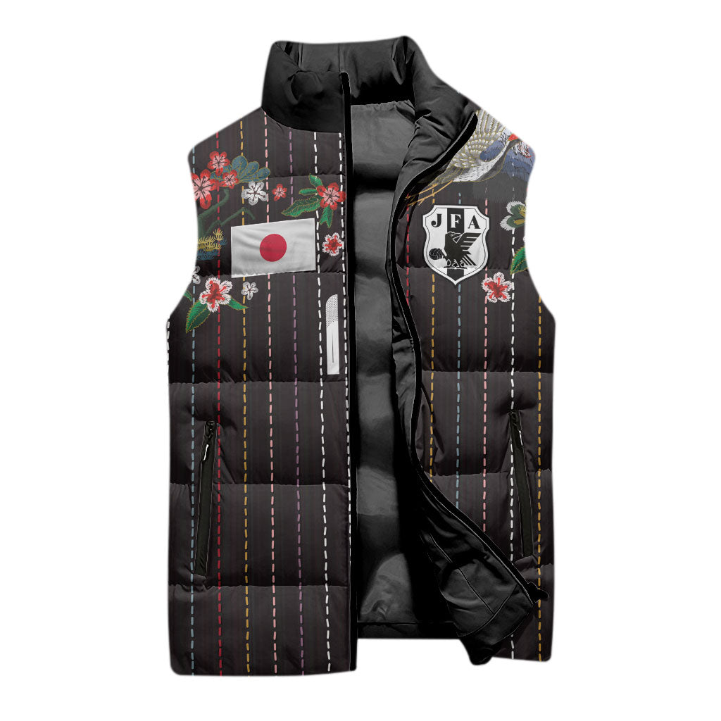 Japan Football Custom Sleeveless Puffer Jacket Colors Beyond Horizon Sashiko Effect Black Version