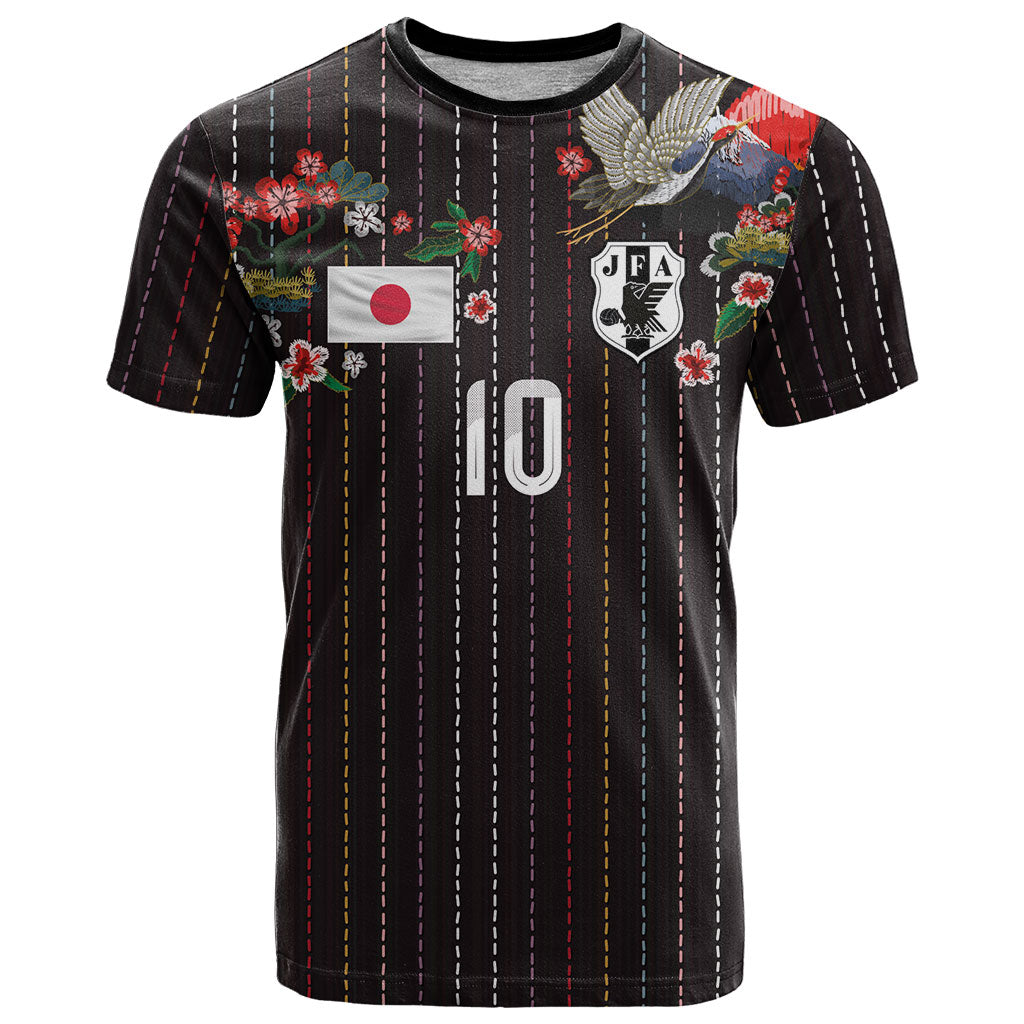 Japan Football Custom T Shirt Colors Beyond Horizon Sashiko Effect Black Version