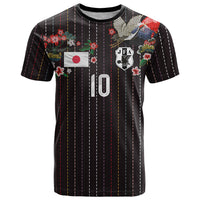 Japan Football Custom T Shirt Colors Beyond Horizon Sashiko Effect Black Version