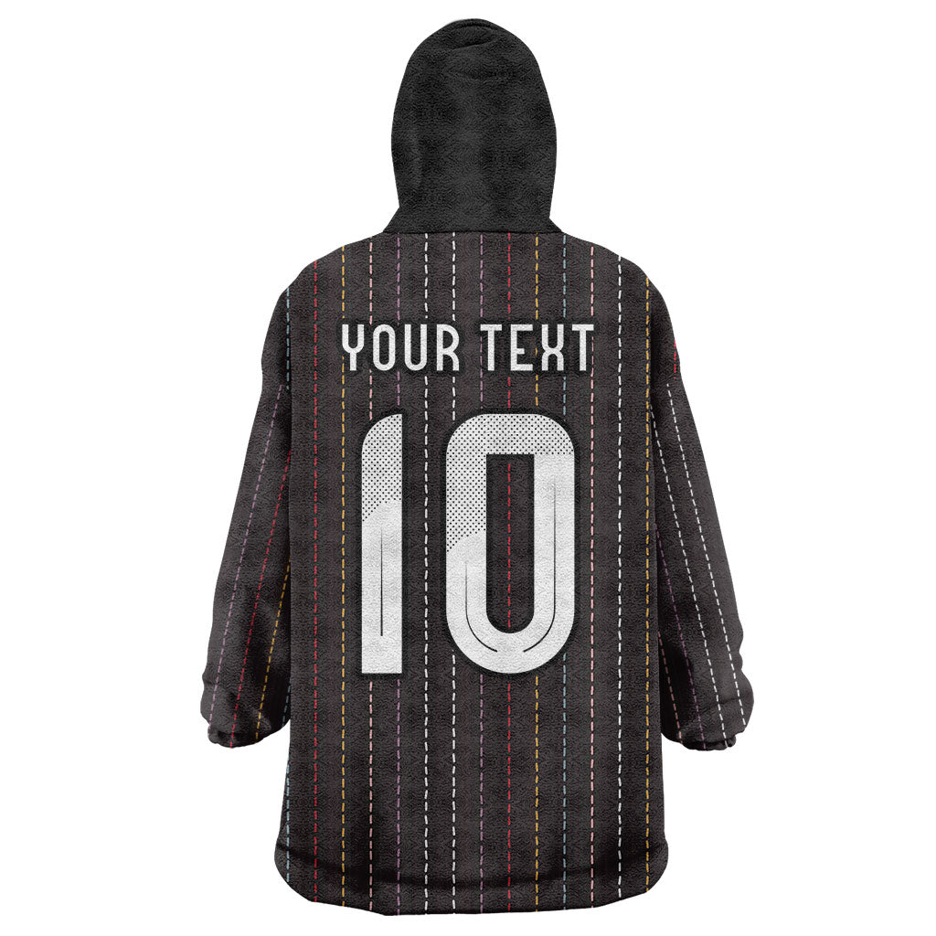 Japan Football Custom Wearable Blanket Hoodie Colors Beyond Horizon Sashiko Effect Black Version