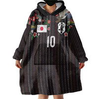 Japan Football Custom Wearable Blanket Hoodie Colors Beyond Horizon Sashiko Effect Black Version