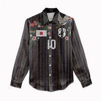 Japan Football Custom Women Casual Shirt Colors Beyond Horizon Sashiko Effect Black Version