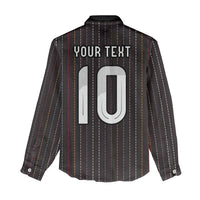 Japan Football Custom Women Casual Shirt Colors Beyond Horizon Sashiko Effect Black Version