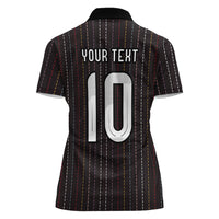 Japan Football Custom Women Polo Shirt Colors Beyond Horizon Sashiko Effect Black Version