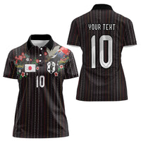 Japan Football Custom Women Polo Shirt Colors Beyond Horizon Sashiko Effect Black Version