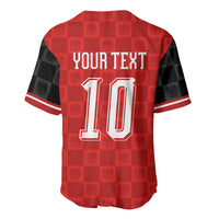 Austria Football Custom Baseball Jersey Bundesadler Red Checkerboard Eagle