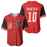 Austria Football Custom Baseball Jersey Bundesadler Red Checkerboard Eagle
