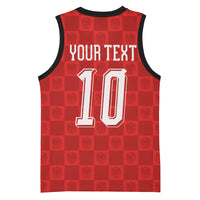 Austria Football Custom Basketball Jersey Bundesadler Red Checkerboard Eagle