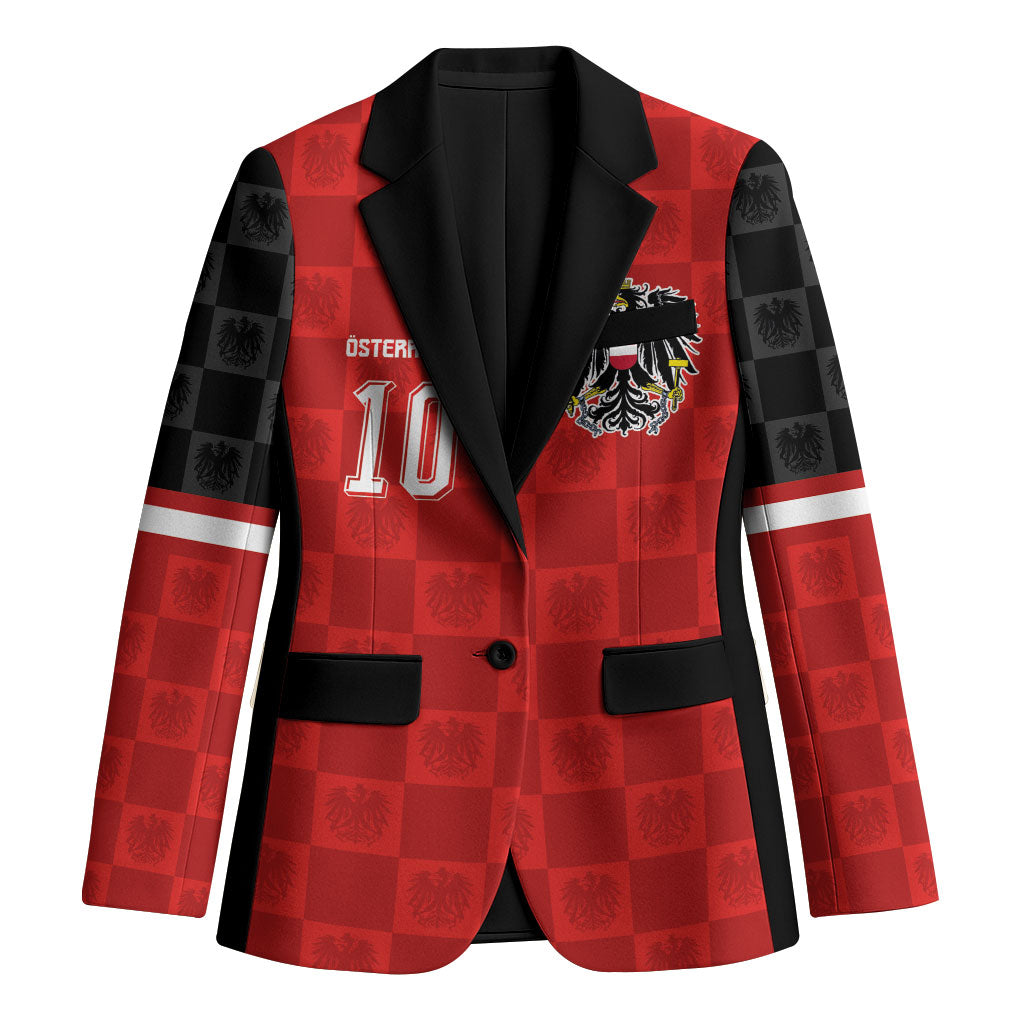 Austria Football Custom Blazer Bundesadler Red Checkerboard Eagle