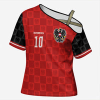 Austria Football Custom Cross Shoulder Shirt Bundesadler Red Checkerboard Eagle