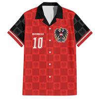 Austria Football Custom Hawaiian Shirt Bundesadler Red Checkerboard Eagle