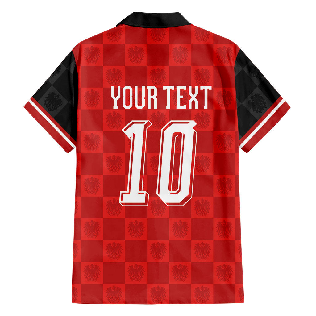 Austria Football Custom Hawaiian Shirt Bundesadler Red Checkerboard Eagle